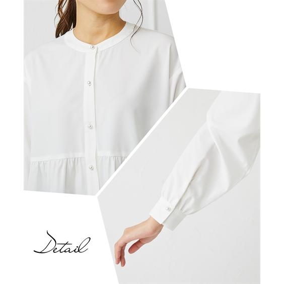 ニッセン フォーマル 3点セット レディース 入学式 卒業式 パール調ボタン ブラウス + テーパード パンツスーツ コサージュ付 LL/3L nissen - 画像 (9)