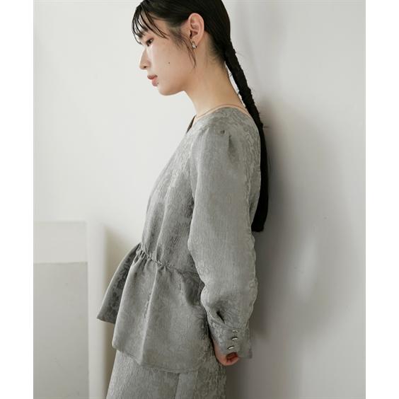 ニッセン オケージョン ドレス フォーマル レディース 入学式 卒業式 結婚式 パーティー Vネック ジャガード ペプラム ワンピース スカート nissen - 画像 (8)