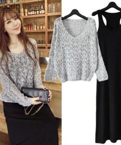 セットアップ ワンピース ニット セーター 2点セット 上下セット レディース トップス マキシ丈