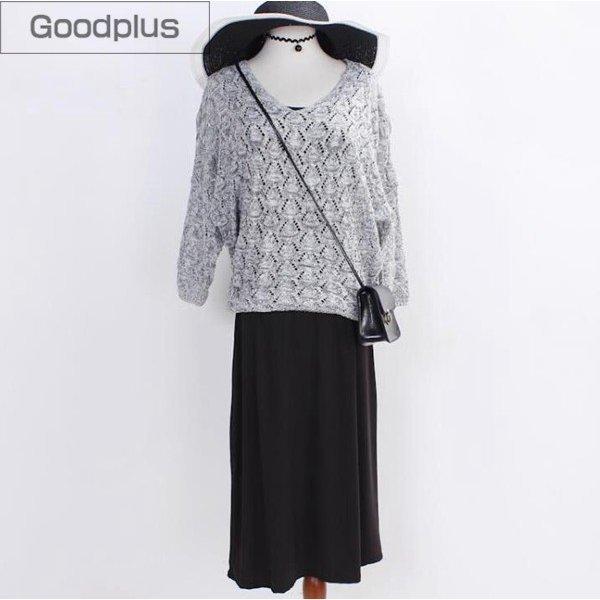 セットアップ ワンピース ニット セーター 2点セット 上下セット レディース トップス マキシ丈 - 画像 (8)