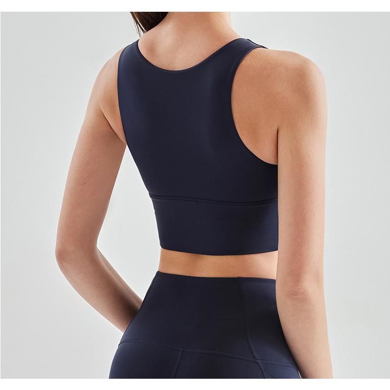 スポーツブラ パッド ハイサポート レディース ランニング ヨガウェア おしゃれ タンクトップ 無地 速乾スポーツウェア インナー 伸縮性 スポーツ フィットネス - 画像 (5)
