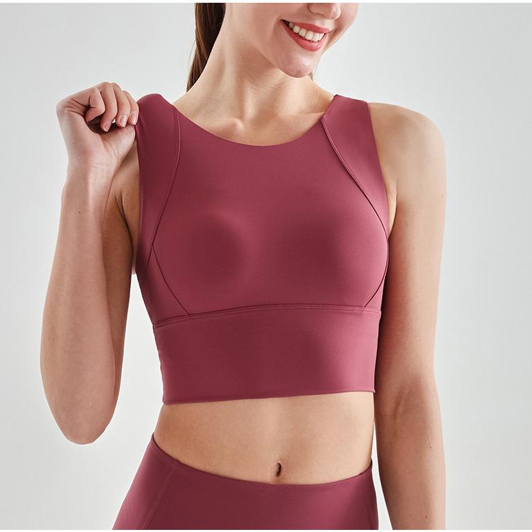 スポーツブラ パッド ハイサポート レディース ランニング ヨガウェア おしゃれ タンクトップ 無地 速乾スポーツウェア インナー 伸縮性 スポーツ フィットネス - 画像 (6)