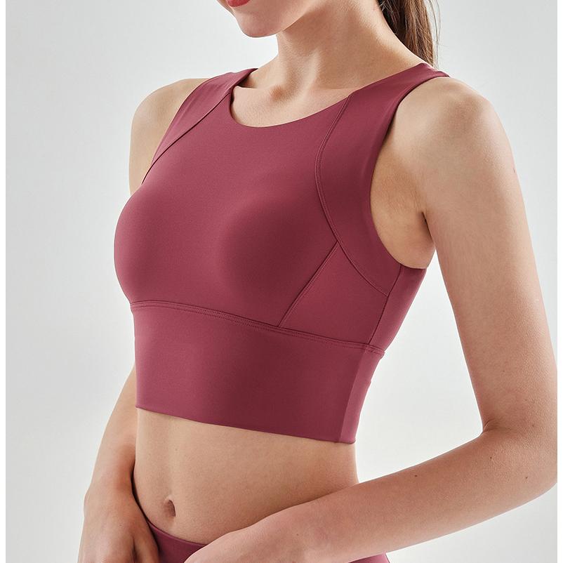 スポーツブラ パッド ハイサポート レディース ランニング ヨガウェア おしゃれ タンクトップ 無地 速乾スポーツウェア インナー 伸縮性 スポーツ フィットネス - 画像 (8)