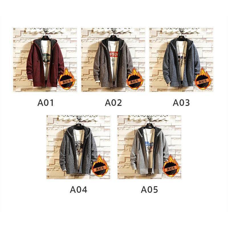 カーディガン 裏起毛 パーカー ニット メンズ 防寒 暖かい スウェット プルオーバーパーカー カジュアル コート 冬 新作 フード付き