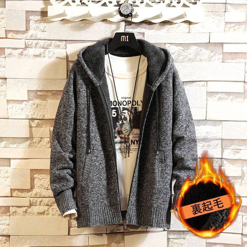 カーディガン 裏起毛 パーカー ニット メンズ 防寒 暖かい スウェット プルオーバーパーカー カジュアル コート 冬 新作 フード付き - 画像 (6)