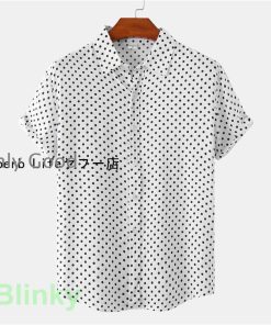 シャツ ゴルフシャツ 開襟シャツ 半袖 メンズ ドット柄 カラーシャツ カジュアル 吸汗速乾 おしゃれ 快適 通気性 スポーツ ビジネス