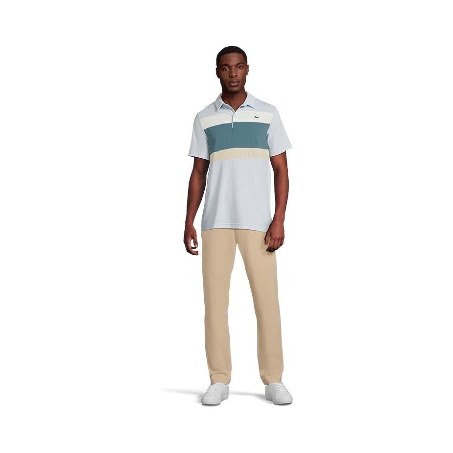 LACOSTE ラコステ Lacoste Regular Fit Colorblock Polo メンズ トップス Light Blue/Dark Blue/Whit - 画像 (4)