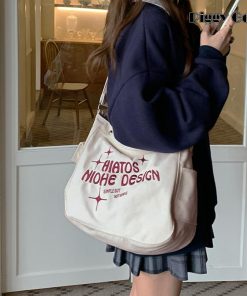 ショルダーバッグ キャンバス 大容量通学