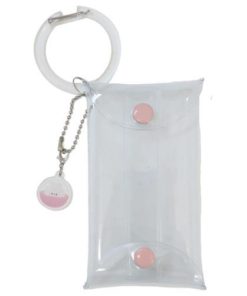 ミニポーチ カラビナ付きクリアポーチM ピンク