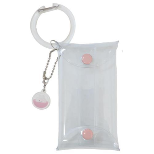 ミニポーチ カラビナ付きクリアポーチM ピンク
