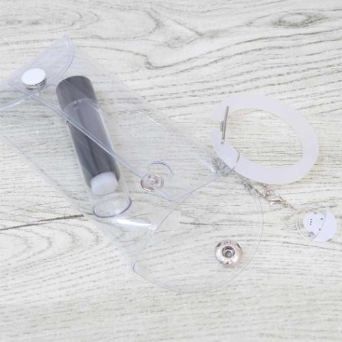 ミニポーチ カラビナ付きクリアポーチM ピンク - 画像 (2)