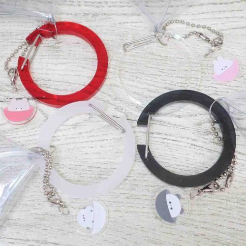 ミニポーチ カラビナ付きクリアポーチM ピンク - 画像 (3)