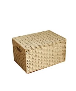 収納かご バスケット スタイル1 蓋付き ラタンバスケット 手編み 小物入れ 果物 フルーツバスケット おしゃれ 卓上収納 かご 洗える 収納バスケット 田園風 和