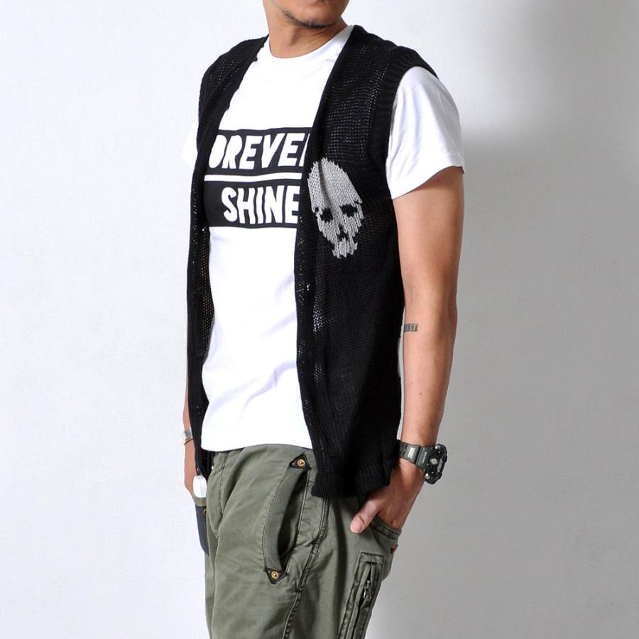 全品送料無料 【ポイント15倍UP】完売御免 スカル ニット ベスト メンズ トップス ドクロマーク 髑髏 どくろ コスプレ 2色 T166 M便 sc - 画像 (5)