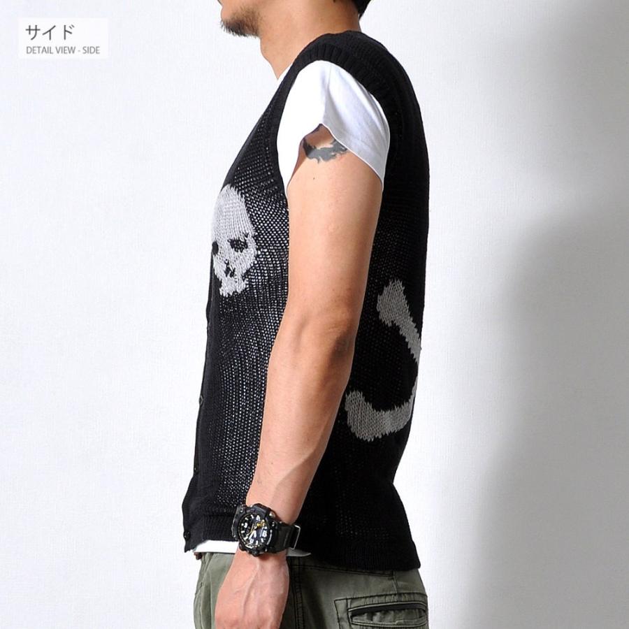 全品送料無料 【ポイント15倍UP】完売御免 スカル ニット ベスト メンズ トップス ドクロマーク 髑髏 どくろ コスプレ 2色 T166 M便 sc - 画像 (9)