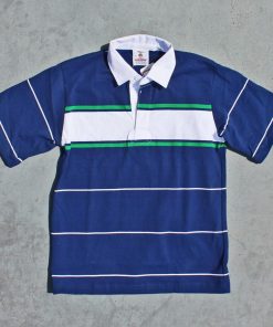 Barbarian BARBARIAN "NEW JAPAN SIZE SPEC"　VSE-11 8oz REGULER SHORT SLEEVE RUGBY JERSEY ラガーシャツ 半袖 カナダ製 DEEP OCEAN/KELLY/WHITE S-XL 送料無料！