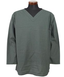 1点ならメール便可 ロシア軍 スリーピングシャツ サマー Vネック グレー デッドストック JS169NN 実物ミリタリー パジャマ ルームウェア 部屋着 インナー