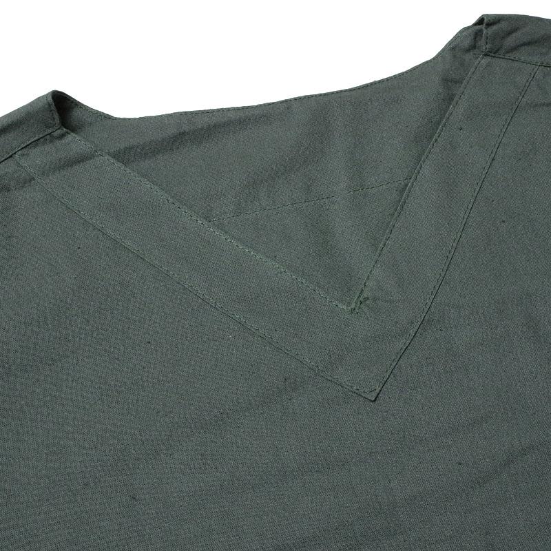 1点ならメール便可 ロシア軍 スリーピングシャツ サマー Vネック グレー デッドストック JS169NN 実物ミリタリー パジャマ ルームウェア 部屋着 インナー - 画像 (2)