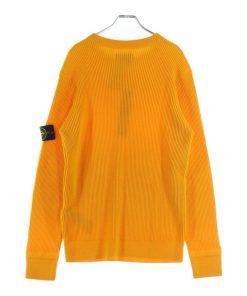 STONE ISLAND ストーンアイランド ワッペン付き クルーネックリブニット セーター オレンジ 7715553C2