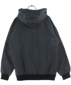 ENNOY エンノイ 24AW BORDER HOODY SWEAT AW24BRENCT02NTL ボーダー プルオーバーパーカー ブラック/ホワイト