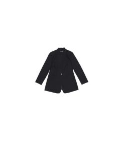 Allegra K レディース シングルボタンブレザー オフィスラペル 長袖ジャケット スーツブレザー ブラック XS