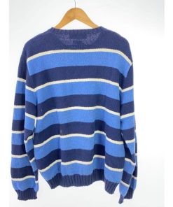 POLO RALPH LAUREN◆ニット・セーター(厚手)/XXL/コットン/NVY/ボーダー