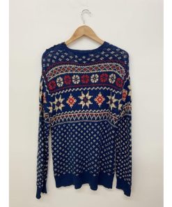 POLO RALPH LAUREN◆セーター(薄手)/M/コットン/NVY/総柄//