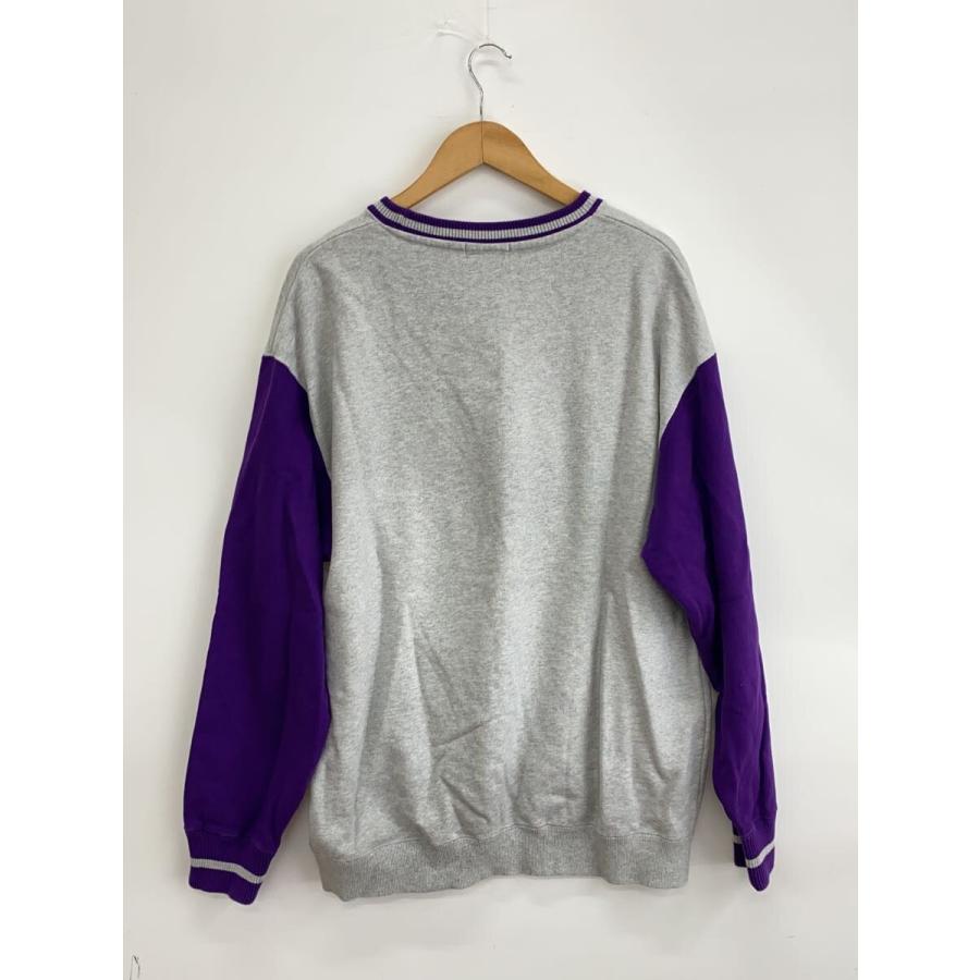 X-LARGE◆RETRO CREW NECK/切替デザイン/スウェット/L/コットン/GRY/101223012011