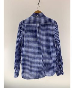 BEAMS +◆長袖シャツ/S/リネン/BLU/チェック/38-11-0358-139