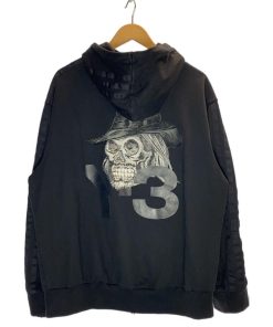 Y-3◆19SS/YOHJI SKULL HOODIE/adidas/パーカー/S/コットン/BLK/DZ4564