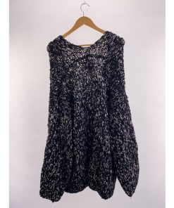 MAISON SPECIAL◆ウールミックスループプライムオーバーチャンキーニットカーディガン/2/ウール/BLK/11222361322