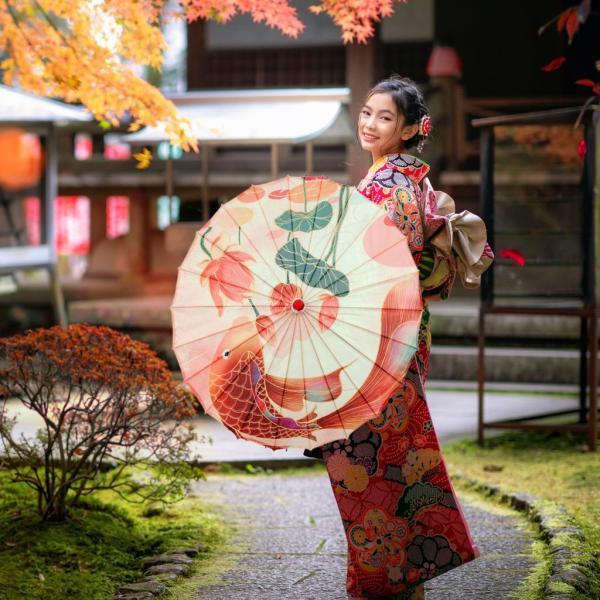 中国の油紙傘 32 インチシルク傘コスプレパーティー結婚式スタイル H - 画像 (2)