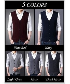 sweet bell 【特価】ニットベスト メンズ ジレ ベスト 高品質 前開き 暖かい 春 秋 冬 おしゃれ ゴルフ ビジネス 大きいサイズも充実 40代 50代 60代にも好評 ニットベスト