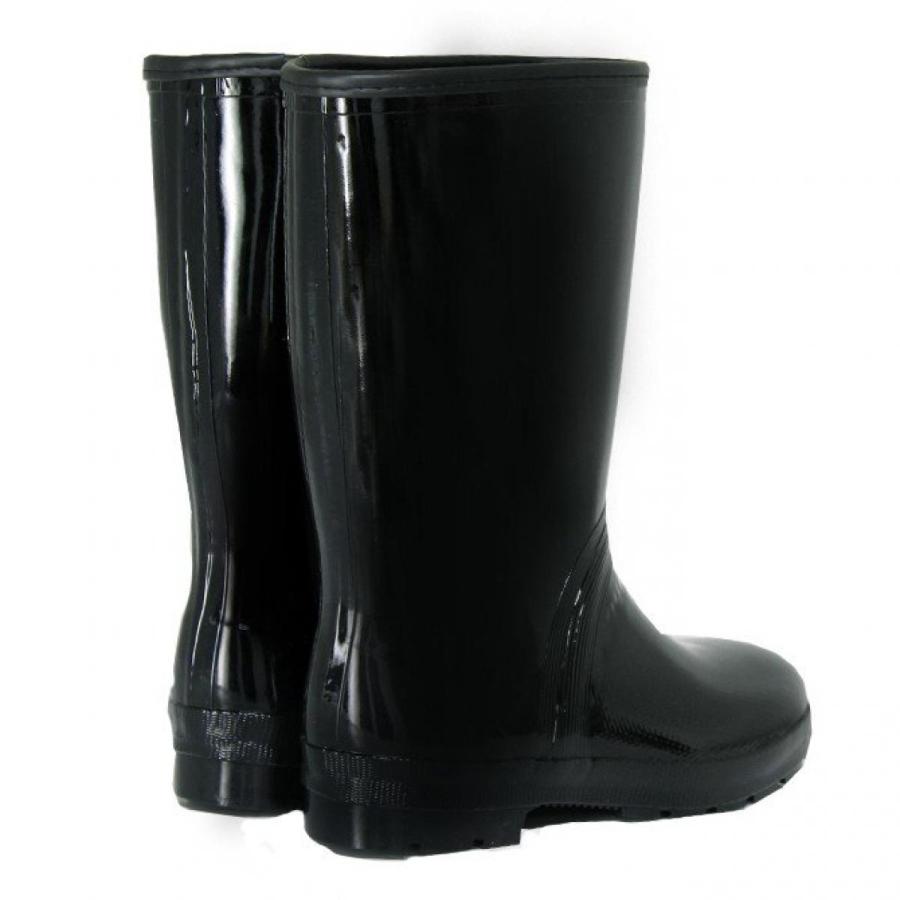 ミツウマ エース軽半タフ メンズ 作業用 長靴 25.5cm 特殊ゴム 屈曲 防水 梅雨 黒 ハーフ丈 雨靴