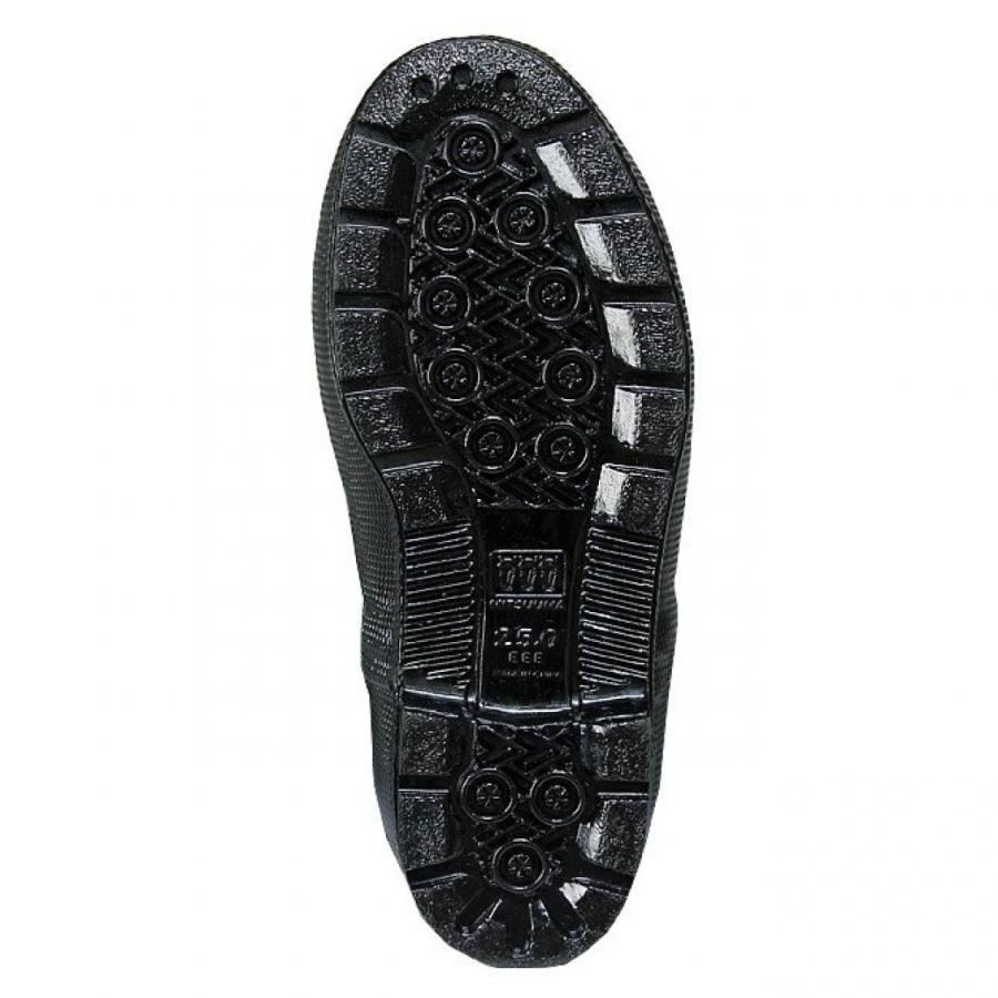 ミツウマ エース軽半タフ メンズ 作業用 長靴 25.5cm 特殊ゴム 屈曲 防水 梅雨 黒 ハーフ丈 雨靴 - 画像 (2)