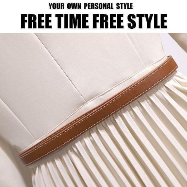 【特価】ワンピーススーツ レディース 40代 きれいめ ロング丈 長袖 春秋 プリーツスカート エレガント結婚式 通勤 フォーマル 着やせ入学式 - 画像 (7)