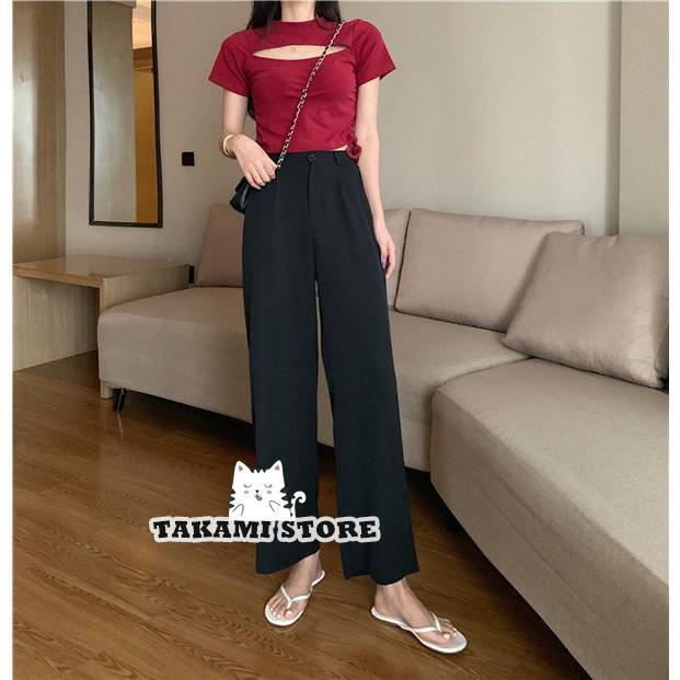 パンツ スーツ スーツパンツ ワイドパンツ ストレートパンツ スラックスパンツ レディース 着痩せ プルオーバー ロング スラックス 通勤 オフィス - 画像 (6)