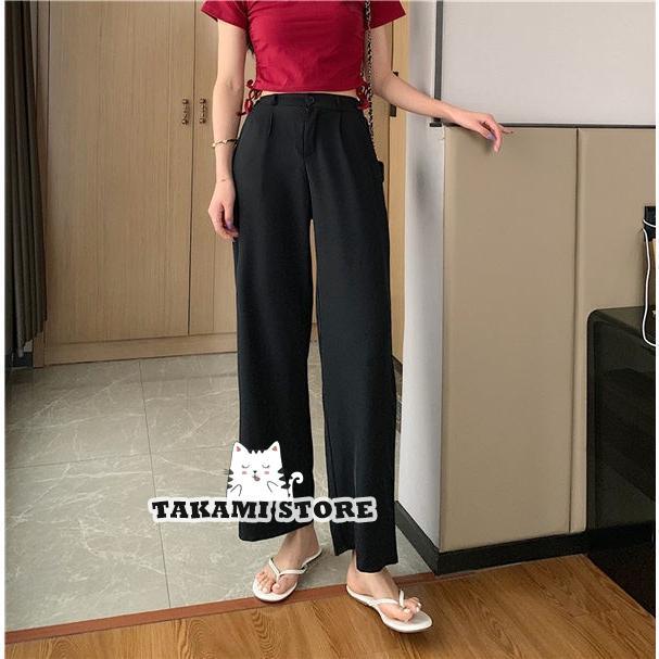 パンツ スーツ スーツパンツ ワイドパンツ ストレートパンツ スラックスパンツ レディース 着痩せ プルオーバー ロング スラックス 通勤 オフィス - 画像 (7)