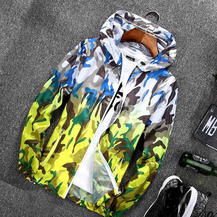 UVパーカー ウィンドブレーカー 迷彩グラデーション シースルー シアー 長袖 紫外線対策 UVカット 羽織り - 画像 (3)