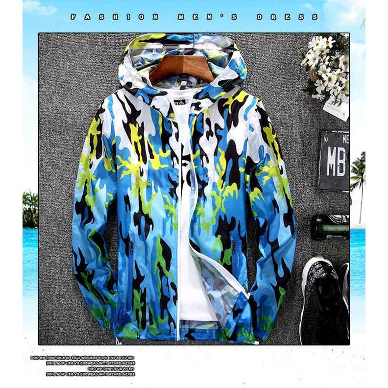 UVパーカー ウィンドブレーカー 迷彩グラデーション シースルー シアー 長袖 紫外線対策 UVカット 羽織り - 画像 (7)