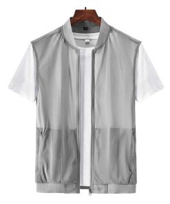 お釣り 夏 ゴルフ 涼しい メンズ ベスト 通気性 速乾 ジャンパー ミリタリーベスト サマーベスト スポーツベスト 透け感 作業服 ポケット付き ラ