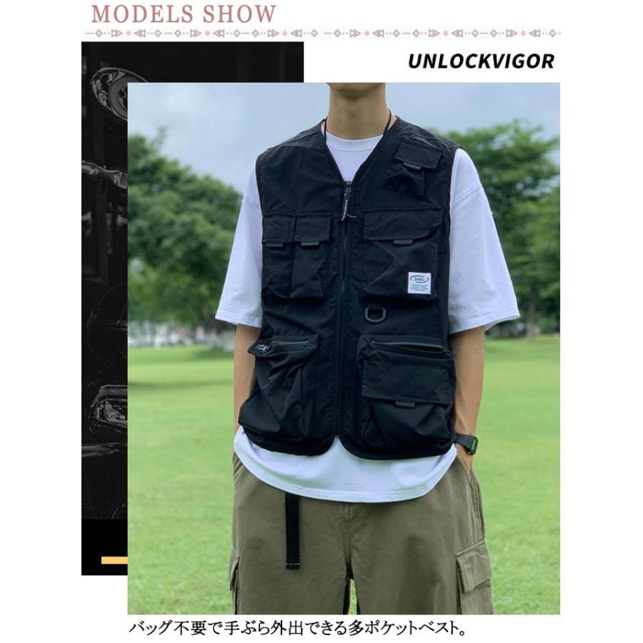 撮影 多ポケットベスト ミリタリー メンズ 仕事 アウトドア ベスト レディース アウター 男女兼用 作業着 作業服 フィッシングベスト - 画像 (7)