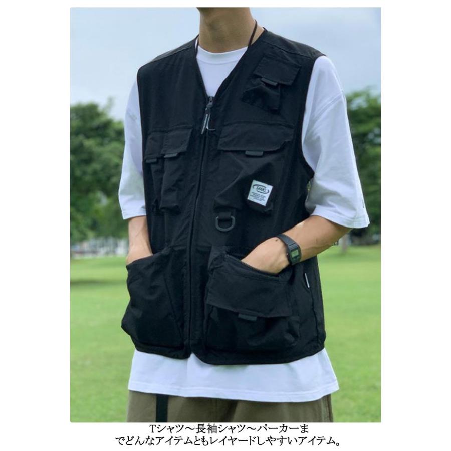 撮影 多ポケットベスト ミリタリー メンズ 仕事 アウトドア ベスト レディース アウター 男女兼用 作業着 作業服 フィッシングベスト - 画像 (9)