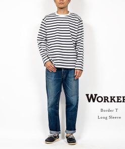 WORKERS Workers ワーカーズ Border T Long Sleeve ボーダーT ロングスリーブ コットン 9オンス 天竺 長袖 日本製 メンズ 〔FL〕