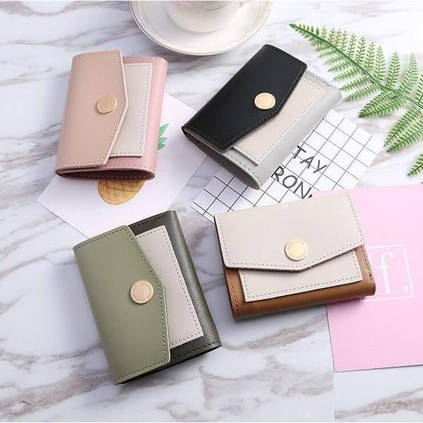 【特価】財布 レディース ファッション ミニ 二つ折り カードケース 札入れ 小銭入れ 極小サイフ PU レザー 革 レゼント 贈り物 旅行 通勤 通学 - 画像 (2)