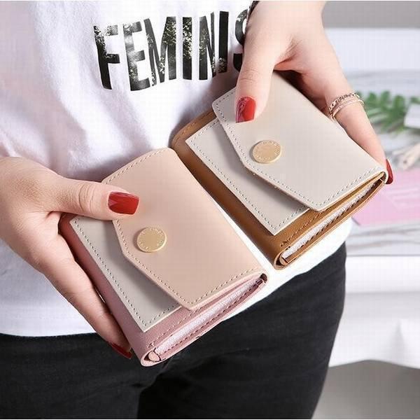 【特価】財布 レディース ファッション ミニ 二つ折り カードケース 札入れ 小銭入れ 極小サイフ PU レザー 革 レゼント 贈り物 旅行 通勤 通学 - 画像 (3)