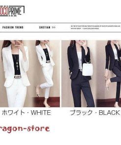 【特価】パンツスーツ レディース セットアップ 大きいサイズ 上下セット ビジネス カジュアル ホワイト 白 入学式 卒業式 ママスーツ