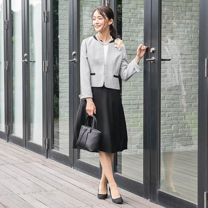 東京ソワール 50%OFF セレモニースーツ ママスーツ 入学式 卒業式 七五三 ツイード ワンピース ジャケット セットアップ 着回し 3点セット 9-15号 7808340 - 画像 (9)