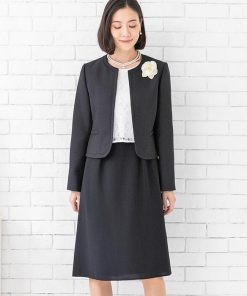 東京ソワール 48％OFF ママスーツ セレモニースーツ 入学式 卒業式 入園式 卒園式 アンサンブル ジャケット ワンピース  ３点セット ネイビー 紺 7808600