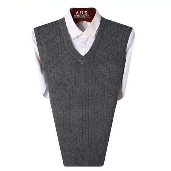 ニットベスト メンズ 秋 チョッキ トップス ビジネス Vネック アウター 重ね着 レイヤード風 コーデ単品 通勤 スリム おしゃれ 上品 - 画像 (3)